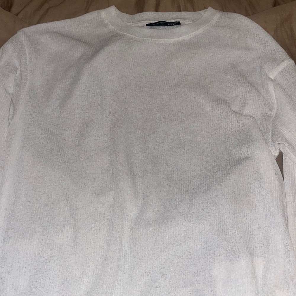 White long sleeve see thru